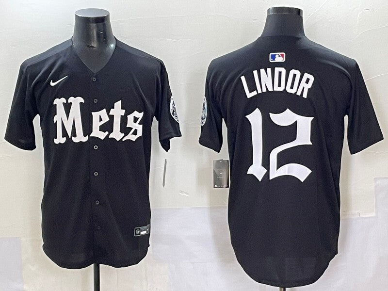 New York Mets #12 Francisco Lindor Mets 5 Collaboration Style 2