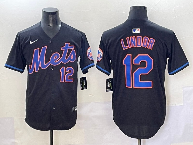 New York Mets #12 Francisco Lindor Mets Adult Style 1