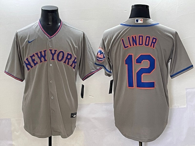 New York Mets #12 Francisco Lindor Mets Adult Style 4