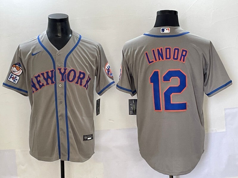 New York Mets #12 Francisco Lindor Mets Adult Style 5