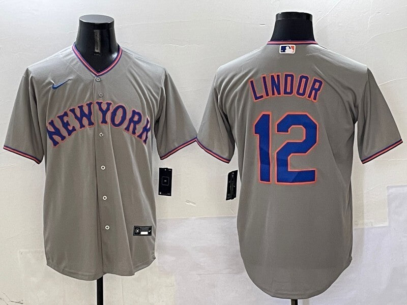 New York Mets #12 Francisco Lindor Mets V2 Style 2