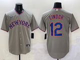 New York Mets #12 Francisco Lindor Mets V2 Style 2