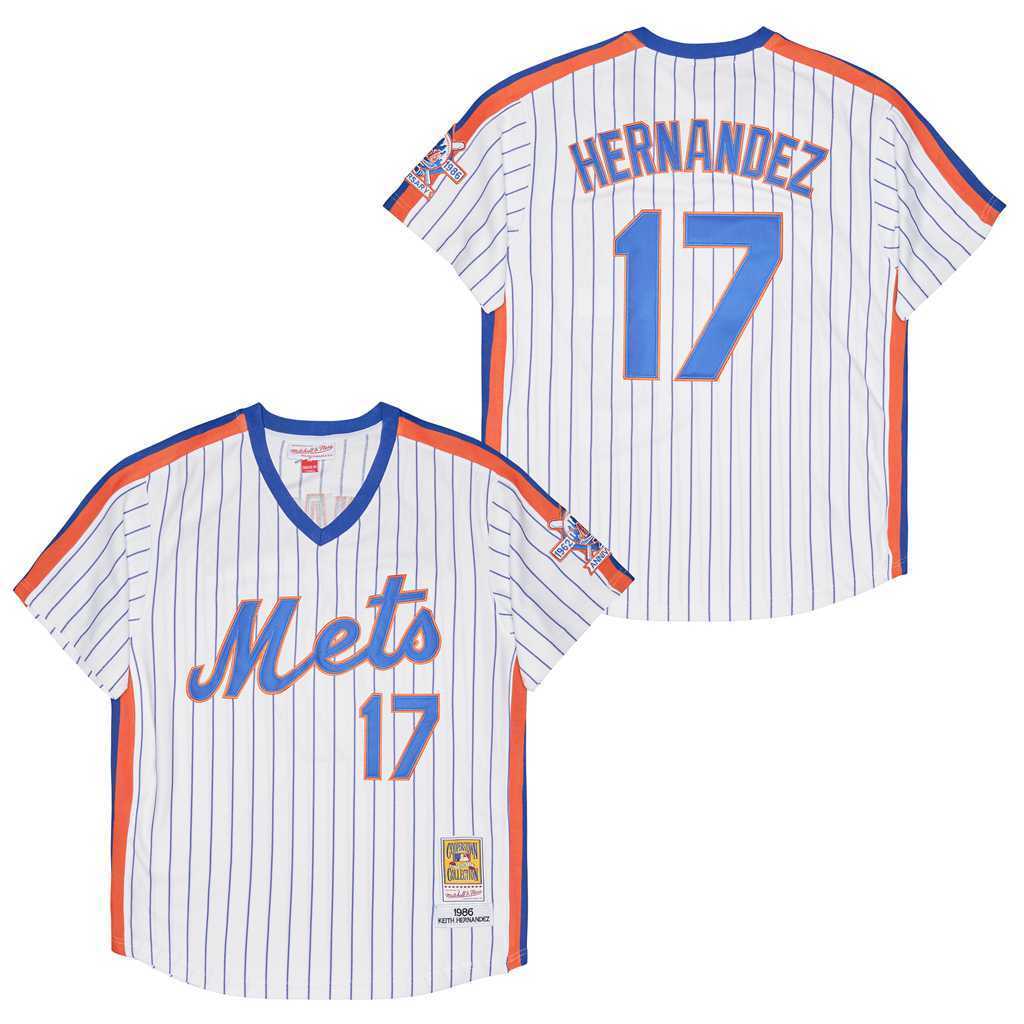 New York Mets #17 Keith Hernandez Mets 17 White 1986 Retro