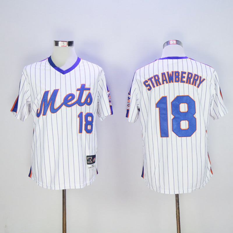New York Mets #18 Darryl Strawberry Mets 18 White Pullover