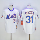 New York Mets #31 Mike Piazza Mets 31 White Pullover Retro Fan Edition