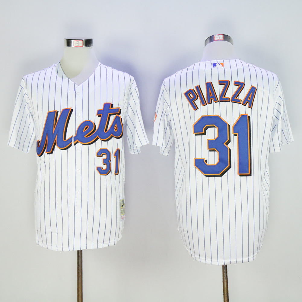 New York Mets #31 Mike Piazza Mets 31 White Retro Edition