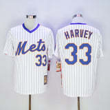 New York Mets #33 Mets 33 White Pullover Retro New Fabric Fan Edition