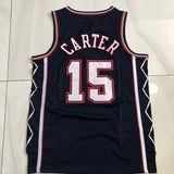New York Nets #15 Vince Cater 2006-07 Authentic jersey navy Style 1 Basketball Jersey
