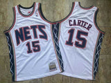 New York Nets #15 Vince Cater mitchell&ness Nets 15#“ Flyers ” Carter White Embroidered Style 3