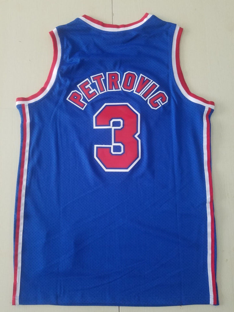 New York Nets #3 Drazen Petrovic Nets 3 Retro Blue S-XXL Style 1