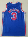 New York Nets #3 Drazen Petrovic Nets 3 Retro Blue S-XXL Style 1 Basketball Jersey