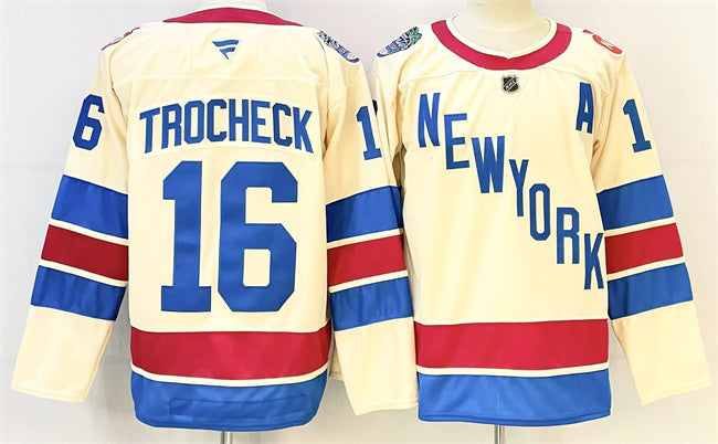 New York Rangers #16 Vincent Trocheck Beige 2025-26 Winter Classic With A Patch