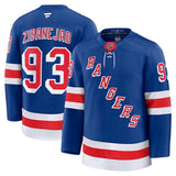 New York Rangers #93 Mika Zibanejad Home Premium Jersey - Blue