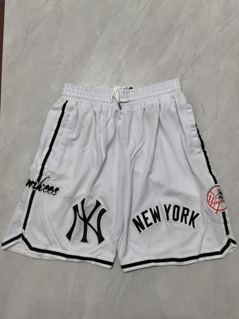 New York Yankees Baseball Yankees White Shorts Style 2