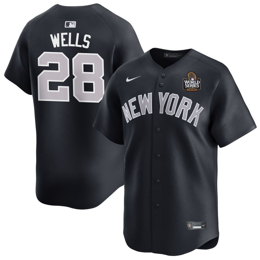 New York Yankees #28 Austin Wells 2024 World Series Alternate – Navy
