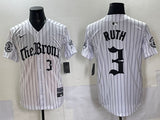 New York Yankees #3 Babe Ruth Yankees White 5 Collaboration Style 1