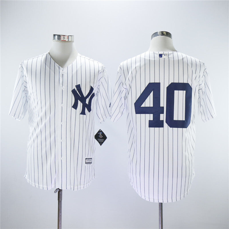 New York Yankees #40 Luis Severino Yankees 40 White Navy Fan