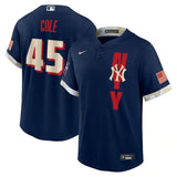 New York Yankees #45 Gerrit Cole 2021 MLB All-Star Game Replica Player Jersey - Navy