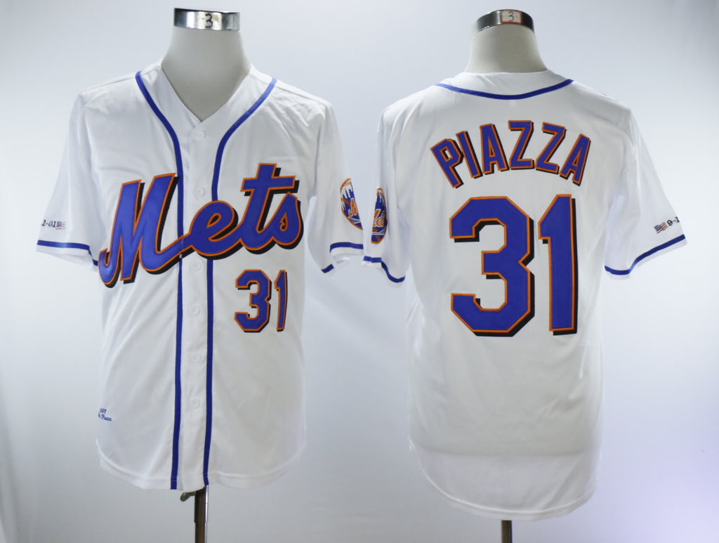 New Yorks mets #31 Mike Piazza Mets 31 White Retro
