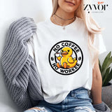 No Coffee No Workee Funny Tee Pure Cotton Casual Style Crew Neck Short Sleeve T-Shirt Tops Trendy for Women for Men, Perfect Gift