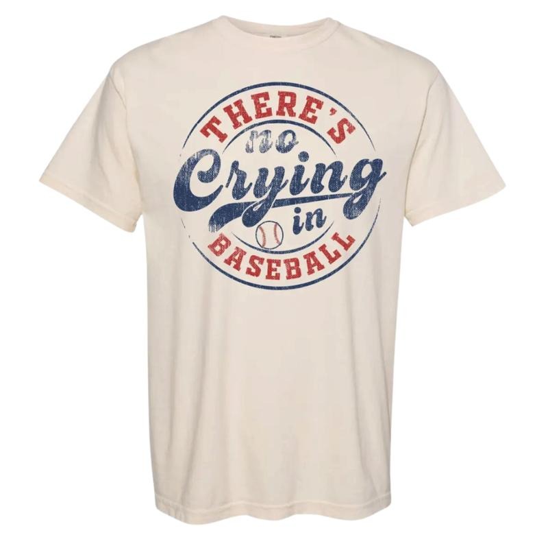 No Crying in Basetball Distressed Vintage Graphic Shirt,  Funny Baseball Boy TShirt, Baseball Lover Gift, Game Day Shirt, Sport Lover Gift