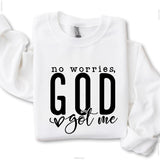 No Worries, GOD Love Got Me Sweatshirt, Women's Letter Print Drop  Sweatshirt, Women's Clothes for Daily Wear, Unisex Cotton For Women