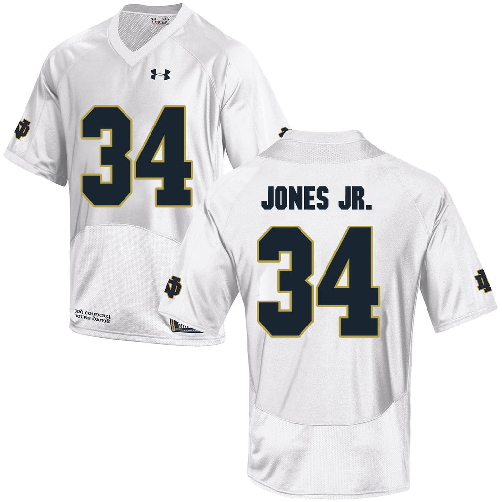 Norte Dame Fighting Irish Jones Jr.34 Football Jersey - White