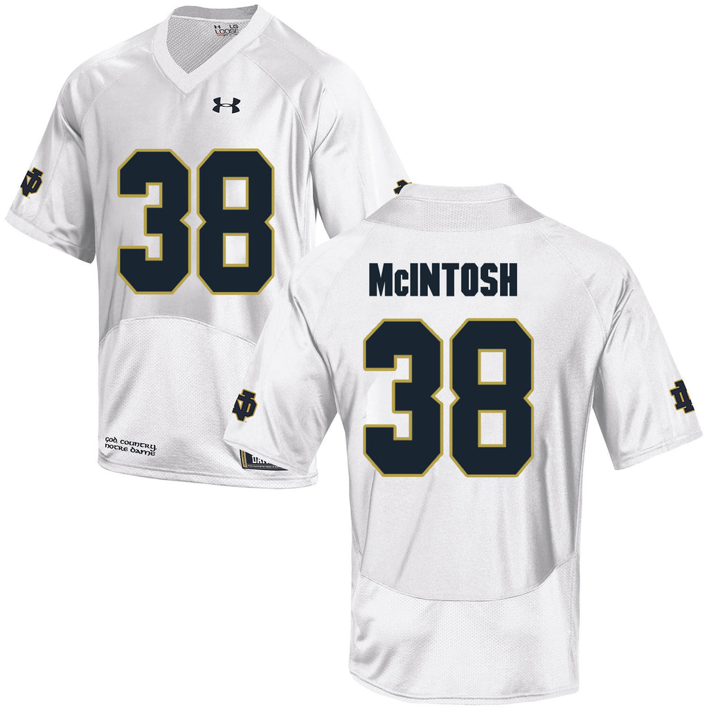 Norte Dame Fighting Irish McIntosh 38 Football Jersey - White