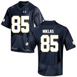 Norte Dame Fighting Irish Niklas 85 Football Jersey - Navy Blue