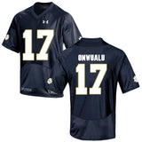 Norte Dame Fighting Irish Onwualu 17 Football Jersey - Navy Blue