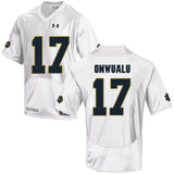 Norte Dame Fighting Irish Onwualu 17 Football Jersey - White