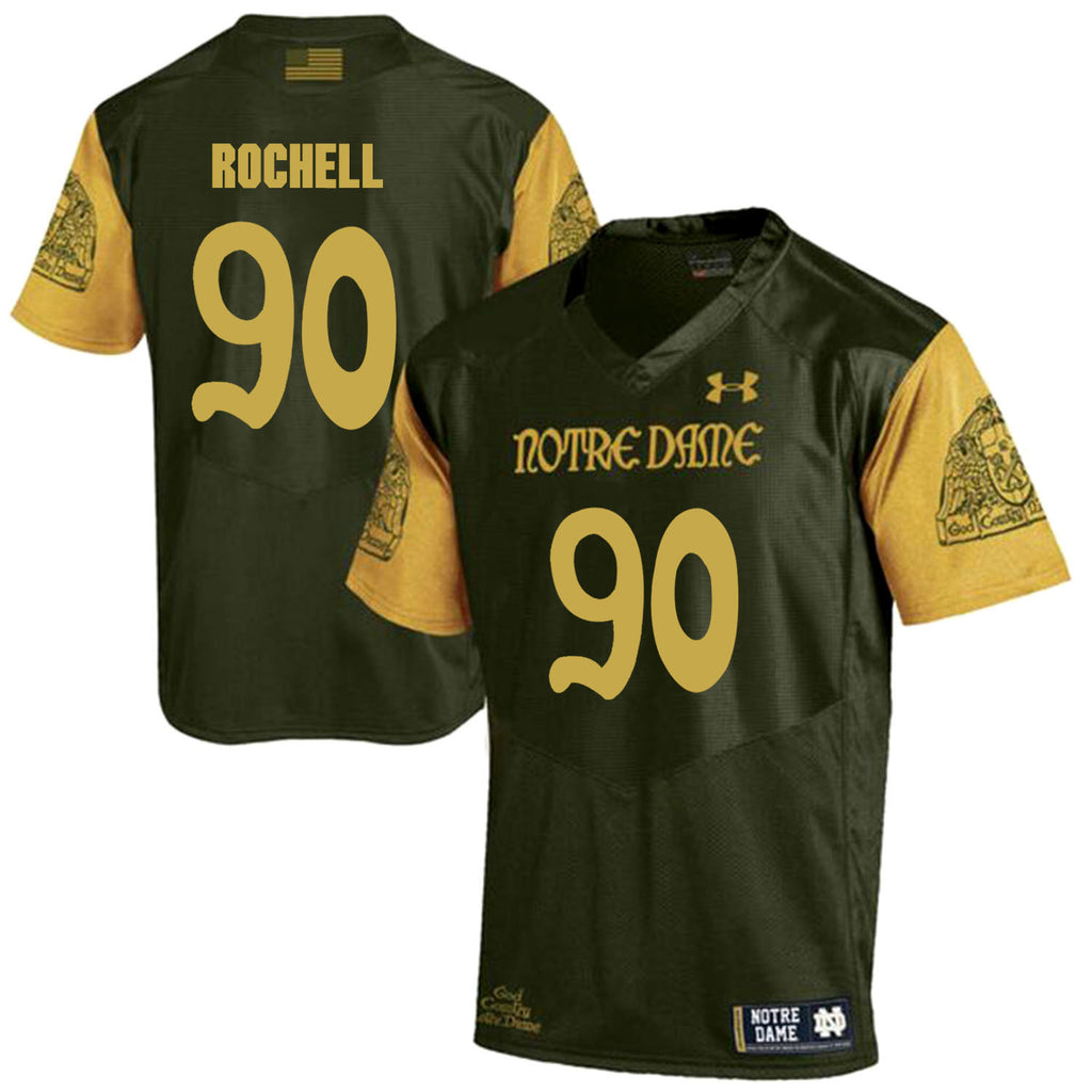 Norte Dame Fighting Irish Rochell 90 Football Jersey - Olive Green