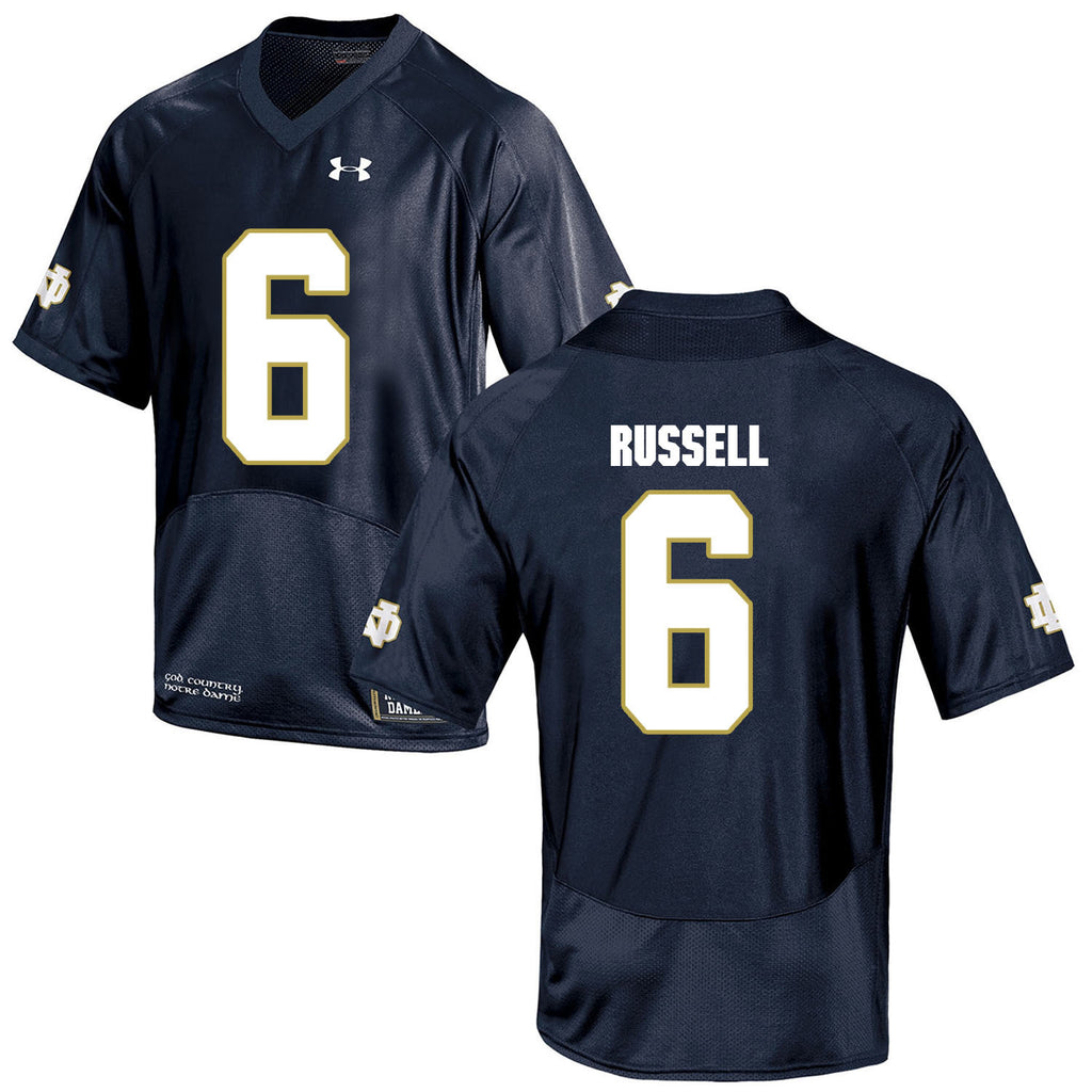 Norte Dame Fighting Irish Russell 6 Football Jersey - Navy Blue
