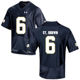 Norte Dame Fighting Irish St. Brown 6 Football Jersey - Navy Blue