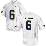 Norte Dame Fighting Irish St. Brown 6 Football Jersey - White