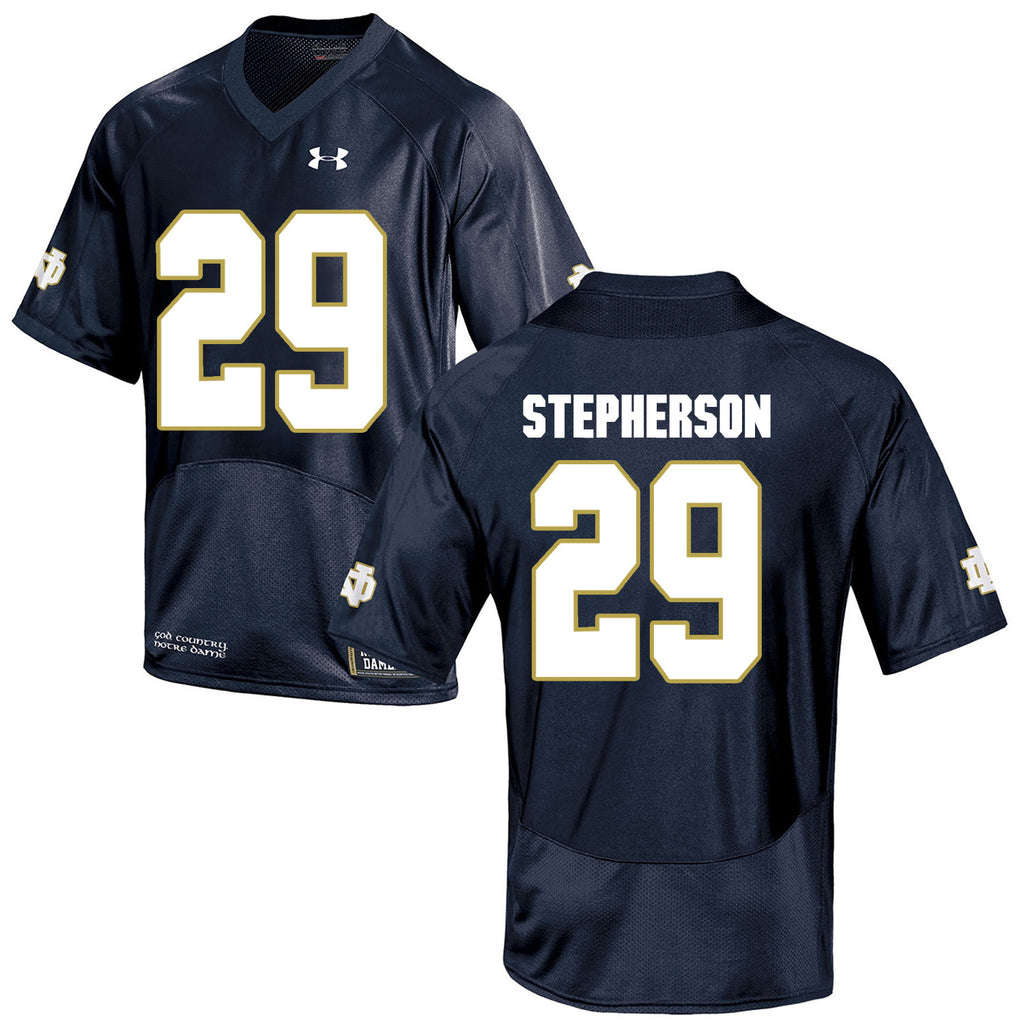 Norte Dame Fighting Irish Stepherson 29 Football Jersey - Navy Blue