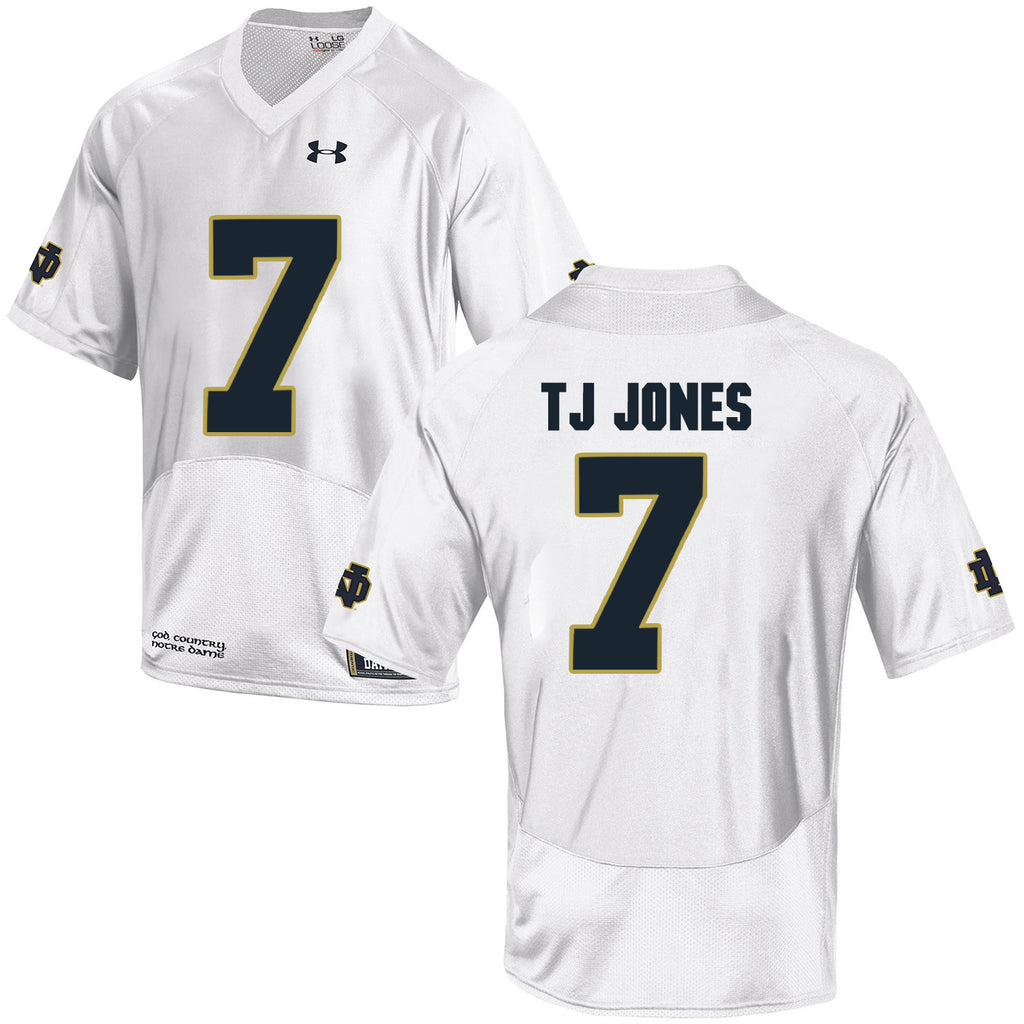 Norte Dame Fighting Irish TJ Jones 7 Football Jersey - White