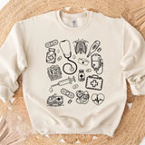 Nurse Sweatshirt, RN Medical Sweatshirt, Gift for Nurse Graduation Gift, Healthcare Essentials Shirt, Nursing Gifts Casual Cotton