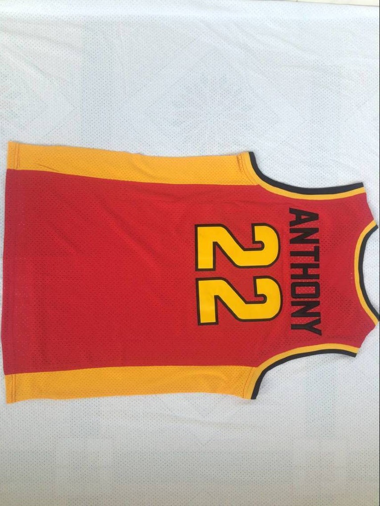 Oak Hill High School #22 Carmelo Anthony Anthony High School 22 # Red Jersey Style 1