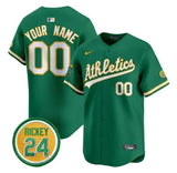 Oakland Athletics Active Player Custom Green Rickey Henderson Patch Vapor Premier