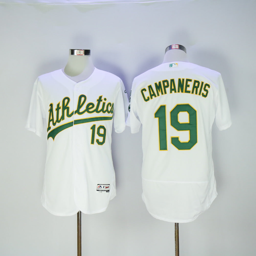 Oakland Athletics #19 Bert Campaneris Athletics 19 White Elite Edition Retro Player Style 1