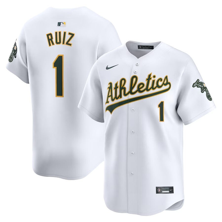 Oakland Athletics #1 Esteury Ruiz Home Limited Player Jersey - White