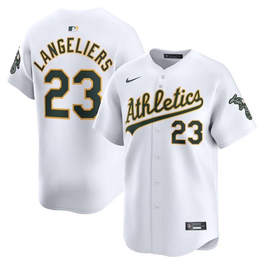 Oakland Athletics #23 Shea Langeliers Home Limited Player Jersey - White