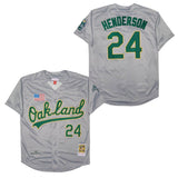 Oakland Athletics #24 Rickey Henderson Athletics 24 Gray 1990 Retro