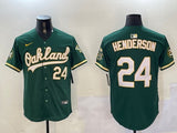 Oakland Athletics #24 Rickey Henderson Athletics Adult Style 2