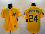 Oakland Athletics #24 Rickey Henderson Athletics Adult Style 5