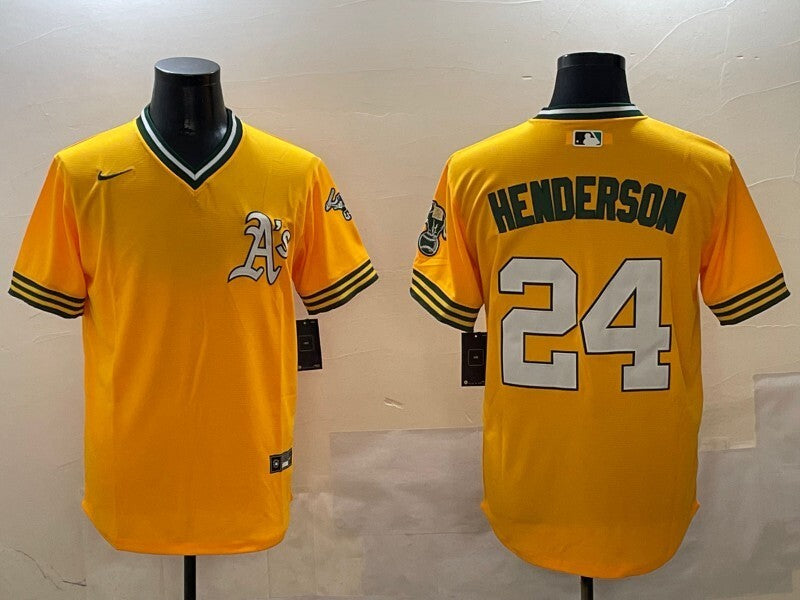 Oakland Athletics #24 Rickey Henderson Athletics Retro Adult