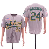 Oakland Athletics #24 Ricky Henderson Style 1