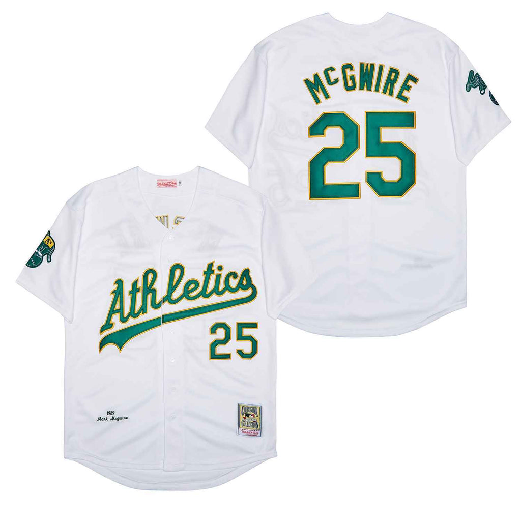 Oakland Athletics #25 Mark McGwire Athletics 25 White 1989 Retro