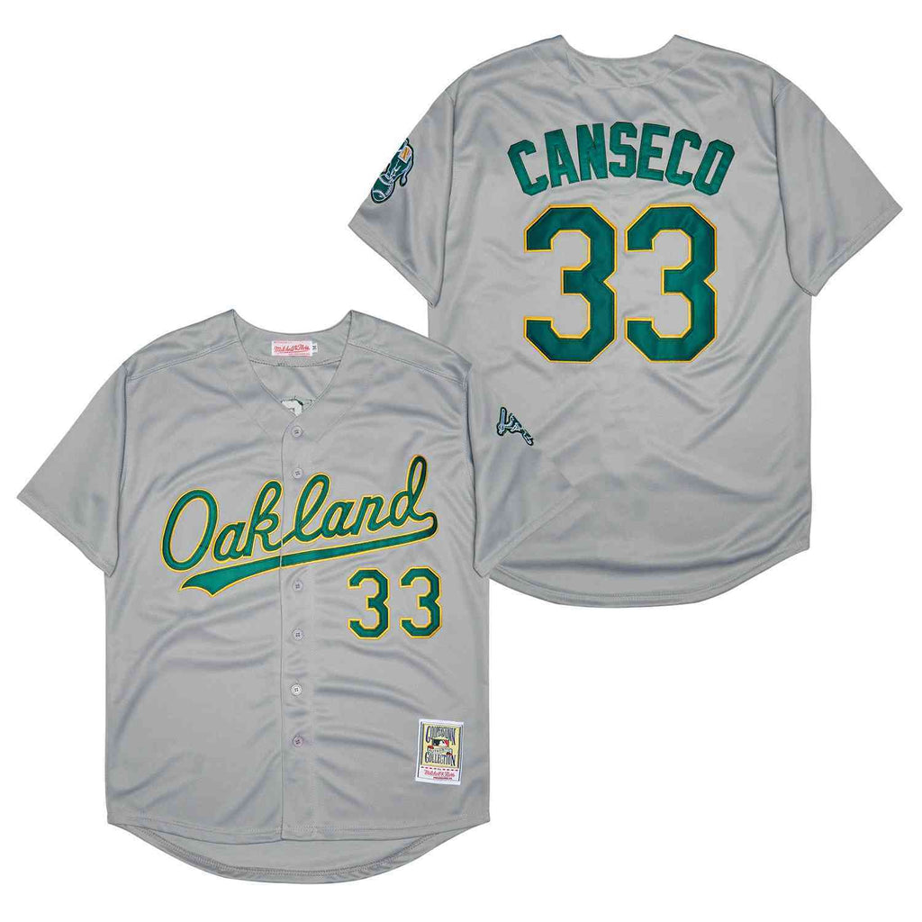Oakland Athletics #33 Jose Canseco 33# Gray Retro